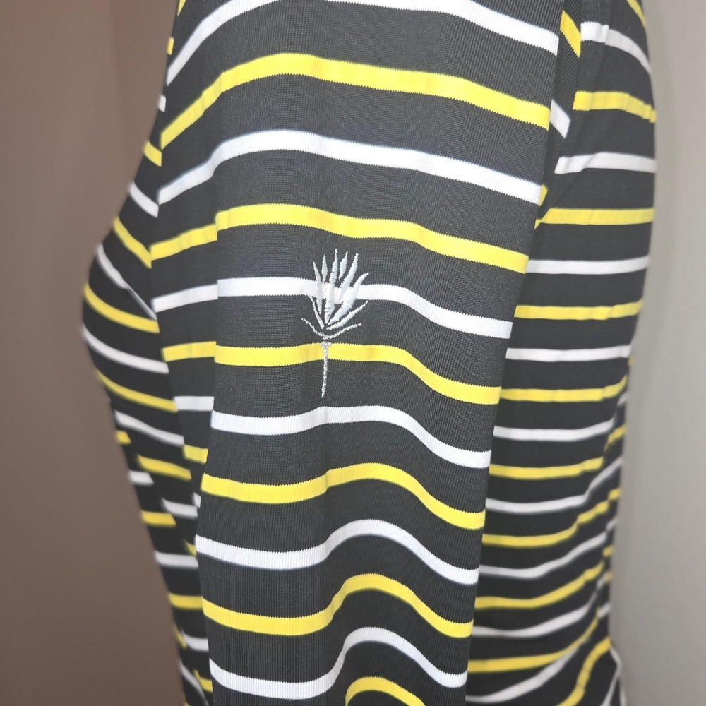 Lohla Sport‎ Striped Quarter Zip Pullover Top XS Black Yellow White Athletic - Picture 4 of 11